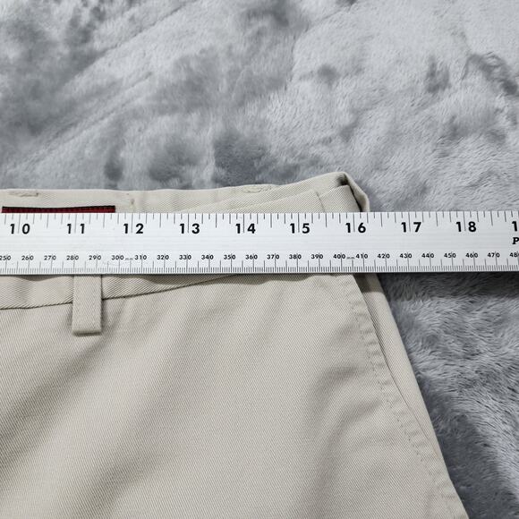 Vintage Eddie Bauer Pants Womens 14 Tan Khaki Comfort Waist High Rise Tapered - Picture 12 of 16